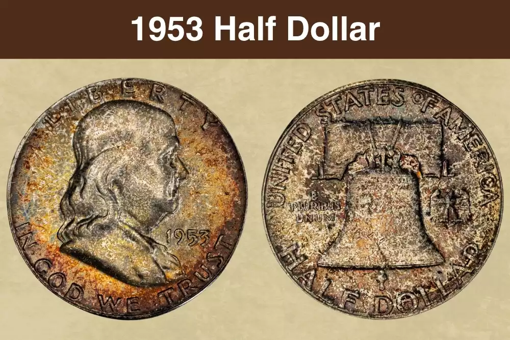 1953 Franklin half dollar obverse and reverse showing Benjamin Franklin portrait and Liberty Bell design